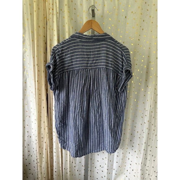 Volcom Coco Ho Sun Chambray Button Down Chest Pockets Stripe Tunic Shirt S - Picture 6 of 8